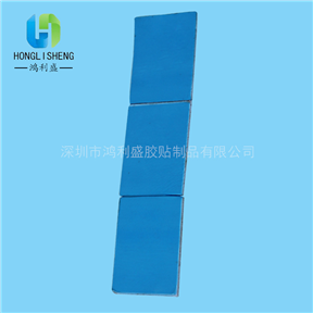 供應(yīng)藍色方形導熱矽膠布良好的熱導性抗刺穿導熱硅膠墊可定制